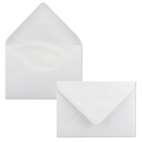 50x Stück Karten Set in Hochweiß (Weiß) Faltkarte DIN A6 mit passendem Einlegeblatt in Weiß und Umschlag DIN C6 mit weißem Seidenfutter