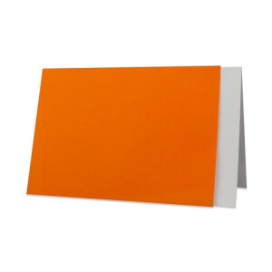 25x Stück Karten Set in Orange Faltkarte DIN A6 mit passendem Einlegeblatt in Weiß und Umschlag DIN C6 mit weißem Seidenfutter