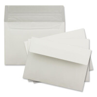 300x Brief-Umschläge DIN C6 in Creme - gefüttert mit weissem Seiden-Futter - 11,4 x 16,2 cm - Brief-Kuverts für Grußkarten - 100Gramm pro m²- Haftklebung