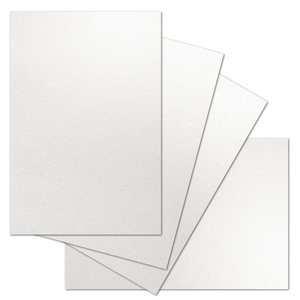 ARTOZ 250x Bastelkarte DIN A4 - Farbe: birch (weiß / cremeweiss) - 21 x 29,7 cm - 216 g/m² - Einzelkarte ohne Falz - dickes Bastelpapier - Serie Green-Line