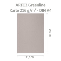 ARTOZ 75x Bastelkarte DIN A4 - Farbe: beech (hellgrau / hellbraun) - 21 x 29,7 cm - 216 g/m² - Einzelkarte ohne Falz - dickes Bastelpapier - Serie Green-Line
