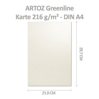 ARTOZ 500x Bastelkarte DIN A4 - Farbe: tortilla (creme / Eierschalen) - 21 x 29,7 cm - 216 g/m² - Einzelkarte ohne Falz - dickes Bastelpapier - Serie Green-Line