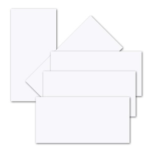 200x einfaches Einlege-Papier für DIN Lang Karten - transparent-weiß - 110 x 220 mm - ohne Falz -  hochwertig mattes Papier von GUSTAV NEUSER