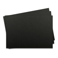 25 Stück Karte mit Umschlag Set - Einzel-Karten Din A5 - 14,8 x 21 cm schwarz mit Brief-Umschlägen Din C5 - 15,4 x 22 cm schwarz - Nassklebung