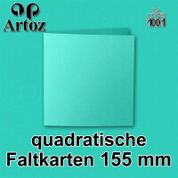 ARTOZ 300x quadratische Faltkarten - Smaragdgrün (Grün) - 155 x 155 mm Karten blanko zum Selbstgestalten - 220 g/m² gerippt