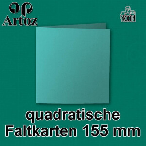 ARTOZ 75x quadratische Faltkarten - Tropical Green (Grün) - 155 x 155 mm Karten blanko zum Selbstgestalten - 220 g/m² gerippt