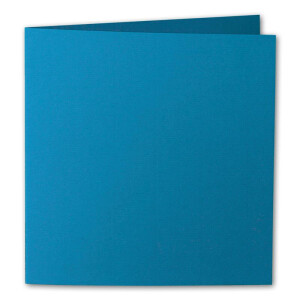 ARTOZ 10x quadratische Faltkarten - Petrol (Blau) - 155 x 155 mm Karten blanko zum Selbstgestalten - 220 g/m² gerippt