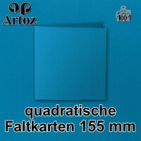 ARTOZ 300x quadratische Faltkarten - Petrol (Blau) - 155 x 155 mm Karten blanko zum Selbstgestalten - 220 g/m² gerippt