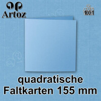 ARTOZ 300x quadratische Faltkarten - Marienblau (Blau) - 155 x 155 mm Karten blanko zum Selbstgestalten - 220 g/m² gerippt
