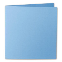 ARTOZ 75x quadratische Faltkarten - Marienblau (Blau) - 155 x 155 mm Karten blanko zum Selbstgestalten - 220 g/m² gerippt