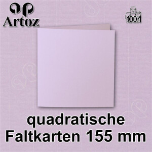 ARTOZ 300x quadratische Faltkarten - Flieder (Lila) - 155 x 155 mm Karten blanko zum Selbstgestalten - 220 g/m² gerippt