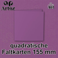 ARTOZ 25x Faltkarten quadratisch - Holunder (Lila) - 155 x 155 mm Karten blanko zum Selbstgestalten - 220 g/m² gerippt