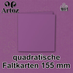 ARTOZ 250x quadratische Faltkarten - Holunder (Lila) - 155 x 155 mm Karten blanko zum Selbstgestalten - 220 g/m² gerippt