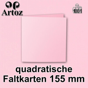 ARTOZ 250x quadratische Faltkarten - Kirschblüte (Rosa) - 155 x 155 mm Karten blanko zum Selbstgestalten - 220 g/m² gerippt