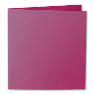 ARTOZ 10x quadratische Faltkarten - Purpur-Rot (Rot) - 155 x 155 mm Karten blanko zum Selbstgestalten - 220 g/m² gerippt