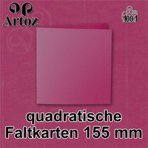 ARTOZ 10x quadratische Faltkarten - Purpur-Rot (Rot) - 155 x 155 mm Karten blanko zum Selbstgestalten - 220 g/m² gerippt