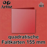 ARTOZ 10x quadratische Faltkarten - Rot (Rot) - 155 x 155 mm Karten blanko zum Selbstgestalten - 220 g/m² gerippt