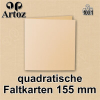 ARTOZ 250x quadratische Faltkarten - Baileys (Braun) - 155 x 155 mm Karten blanko zum Selbstgestalten - 220 g/m² gerippt