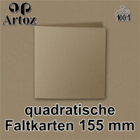 ARTOZ 10x quadratische Faltkarten - Taupe (Braun) - 155 x 155 mm Karten blanko zum Selbstgestalten - 220 g/m² gerippt