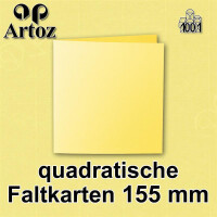 ARTOZ 500x quadratische Faltkarten - Gelb (Gelb) - 155 x 155 mm Karten blanko zum Selbstgestalten - 220 g/m² gerippt