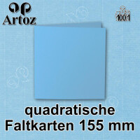 ARTOZ 25x Faltkarten quadratisch - Azur (Blau) - 155 x 155 mm Karten blanko zum Selbstgestalten - 220 g/m² gerippt