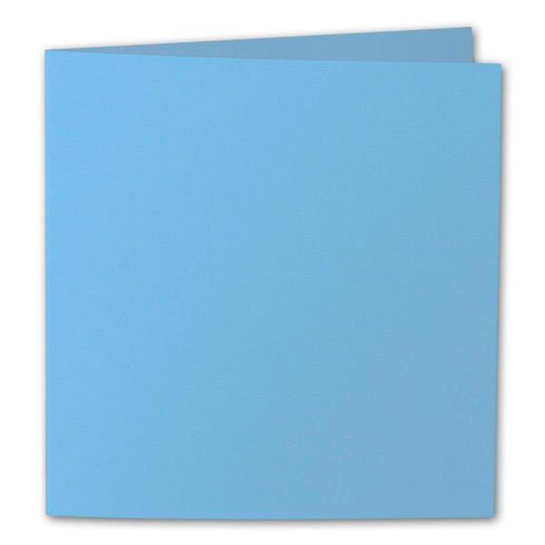 ARTOZ 75x quadratische Faltkarten - Azur (Blau) - 155 x 155 mm Karten blanko zum Selbstgestalten - 220 g/m² gerippt