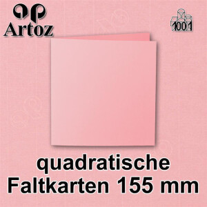 ARTOZ 400x quadratische Faltkarten - Pink (Rosa) - 155 x 155 mm Karten blanko zum Selbstgestalten - 220 g/m² gerippt