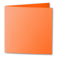 ARTOZ 75x quadratische Faltkarten - Mandarin (Orange) - 155 x 155 mm Karten blanko zum Selbstgestalten - 220 g/m² gerippt