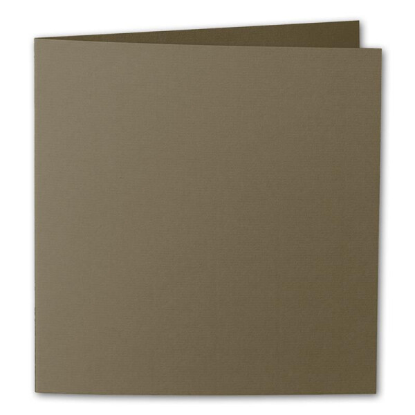 ARTOZ 400x quadratische Faltkarten - Olive (Braun) - 155 x 155 mm Karten blanko zum Selbstgestalten - 220 g/m² gerippt