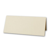50x Artoz Perle - Tischkarten / Namenskärtchen - 250 g/m² - Ivory-Elfenbein - glänzend - 100 x 90 mm - zum Falten als Doppelkarte / Faltkarte