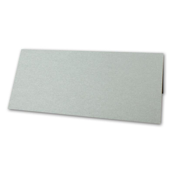 250x Artoz Perle - Tischkarten / Namenskärtchen - 250 g/m² - Silber - glänzend - 100 x 90 mm - zum Falten als Doppelkarte / Faltkarte