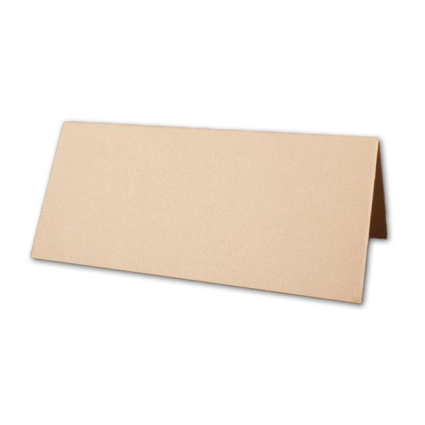75x Artoz Perle - Tischkarten / Namenskärtchen - 250 g/m² - Pfirsich - glänzend - 100 x 90 mm - zum Falten als Doppelkarte / Faltkarte