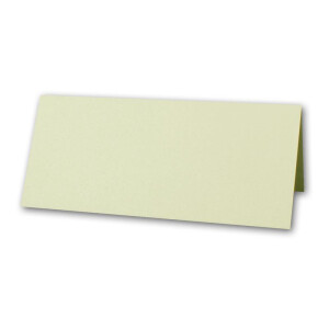 250x Artoz Perle - Tischkarten / Namenskärtchen - 250 g/m² - Pistache - glänzend - 100 x 90 mm - zum Falten als Doppelkarte / Faltkarte