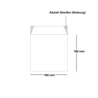 ARTOZ 150x quadratische Briefumschläge lichtgrau (Grau) 100 g/m² - 16 x 16 cm - Kuvert ohne Fenster - Umschläge mit Haftklebung