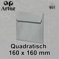 ARTOZ 200x quadratische Briefumschläge graphit (Grau) 100 g/m² - 16 x 16 cm - Kuvert ohne Fenster - Umschläge mit Haftklebung