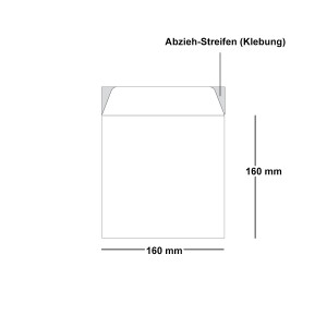 ARTOZ 300x quadratische Briefumschläge graphit (Grau) 100 g/m² - 16 x 16 cm - Kuvert ohne Fenster - Umschläge mit Haftklebung