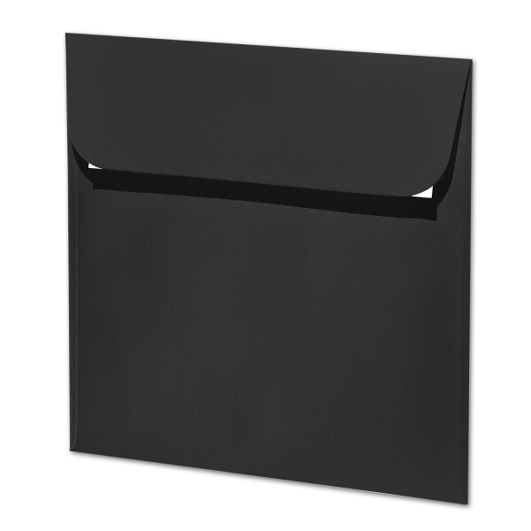 ARTOZ 500x quadratische Briefumschläge schwarz (Schwarz) 100 g/m² - 16 x 16 cm - Kuvert ohne Fenster - Umschläge mit Haftklebung