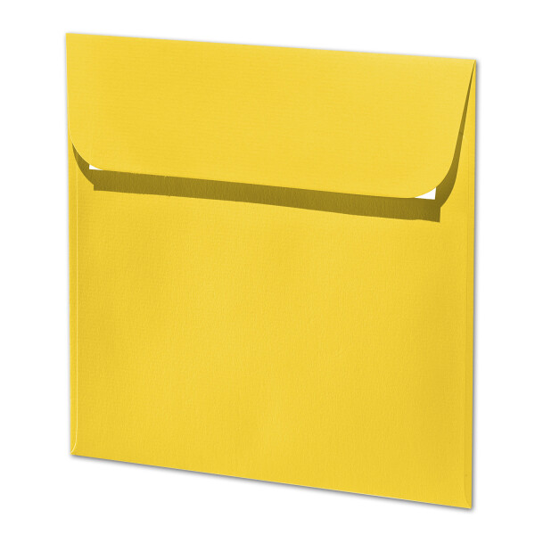 ARTOZ 10x quadratische Briefumschläge sonnengelb (Gelb) 100 g/m² - 16 x 16 cm - Kuvert ohne Fenster - Umschläge mit Haftklebung