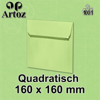 ARTOZ 150x quadratische Briefumschläge birkengrün (Grün) 100 g/m² - 16 x 16 cm - Kuvert ohne Fenster - Umschläge mit Haftklebung