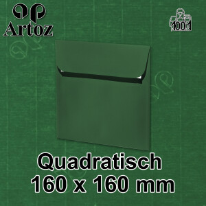 ARTOZ 250x quadratische Briefumschläge racing green (Grün) 100 g/m² - 16 x 16 cm - Kuvert ohne Fenster - Umschläge mit Haftklebung