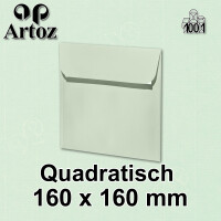 ARTOZ 25x quadratische Briefumschläge mint (Grün) 100 g/m² - 16 x 16 cm - Kuvert ohne Fenster - Umschläge mit Haftklebung