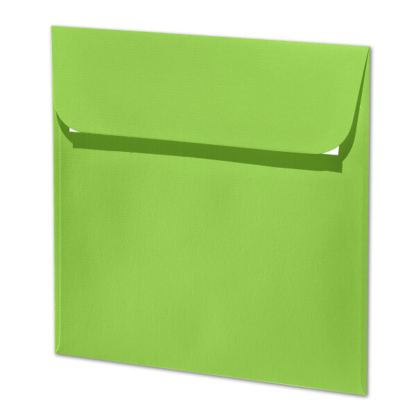 ARTOZ 25x quadratische Briefumschläge maigrün (Grün) 100 g/m² - 16 x 16 cm - Kuvert ohne Fenster - Umschläge mit Haftklebung