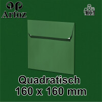 ARTOZ 250x quadratische Briefumschläge tannengrün (Grün) 100 g/m² - 16 x 16 cm - Kuvert ohne Fenster - Umschläge mit Haftklebung