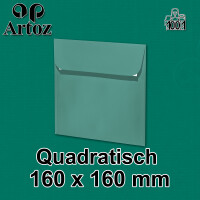 ARTOZ 150x quadratische Briefumschläge tropical green (Grün) 100 g/m² - 16 x 16 cm - Kuvert ohne Fenster - Umschläge mit Haftklebung