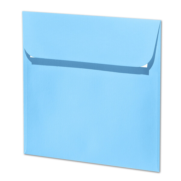 ARTOZ 300x quadratische Briefumschläge azur (Blau) 100 g/m² - 16 x 16 cm - Kuvert ohne Fenster - Umschläge mit Haftklebung