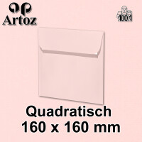 ARTOZ 25x quadratische Briefumschläge zartrosa (Rosa) 100 g/m² - 16 x 16 cm - Kuvert ohne Fenster - Umschläge mit Haftklebung