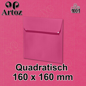 ARTOZ 25x quadratische Briefumschläge fuchsia (Pink) 100 g/m² - 16 x 16 cm - Kuvert ohne Fenster - Umschläge mit Haftklebung