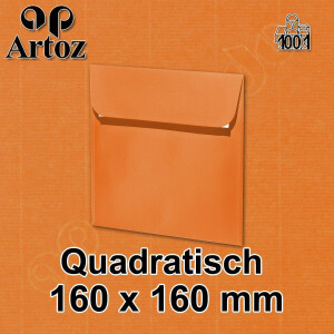 ARTOZ 100x quadratische Briefumschläge orange (Orange) 100 g/m² - 16 x 16 cm - Kuvert ohne Fenster - Umschläge mit Haftklebung