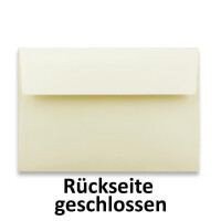 25x Brief-Umschläge DIN C6 in Vanille - gefüttert mit weissem Seiden-Futter - 11,4 x 16,2 cm - Brief-Kuverts für Grußkarten - 100Gramm pro m²- Haftklebung
