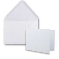 25x Stück Karte mit Umschlag Set Faltkarten DIN A7 quer 10,5 x 7,4 cm  Hochweiß mit Brief-Umschlägen C7 Nassklebung
